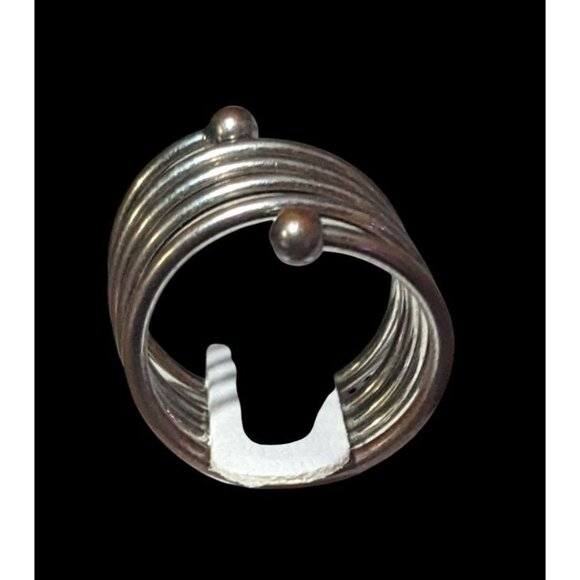 Copper And Silver Tone Metal Coil Ring Size 7 - Picture 12 of 16